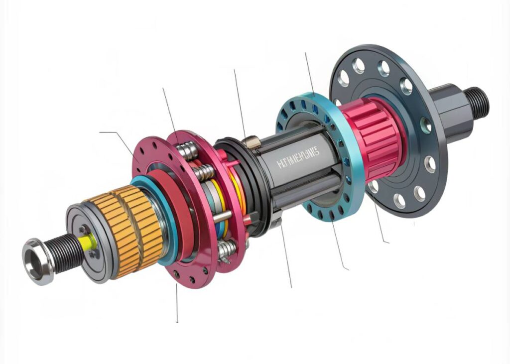 Detailed cross-sectional view of a freehub