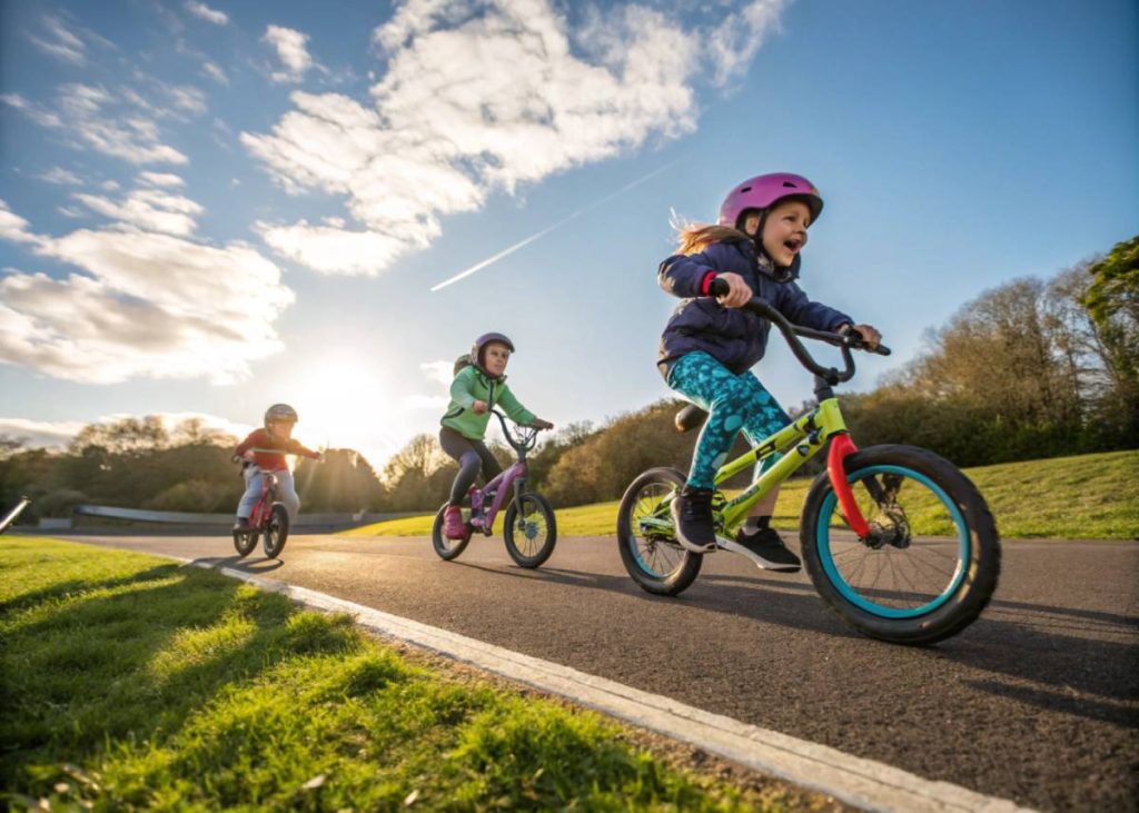 Why Kids Should Hop on the Racing Saddle, children racing colorful BMX bikes